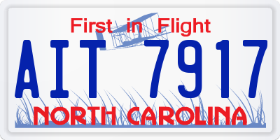 NC license plate AIT7917