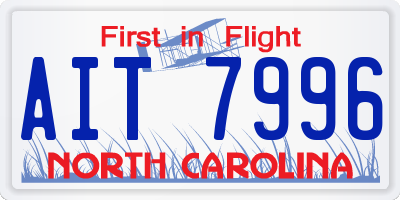 NC license plate AIT7996