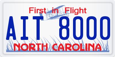 NC license plate AIT8000