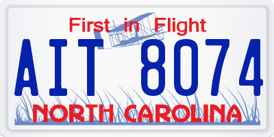 NC license plate AIT8074
