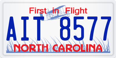 NC license plate AIT8577