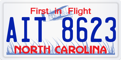 NC license plate AIT8623