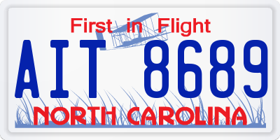 NC license plate AIT8689