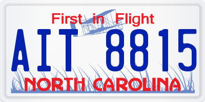 NC license plate AIT8815