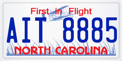 NC license plate AIT8885
