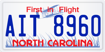 NC license plate AIT8960