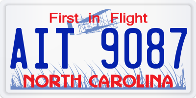 NC license plate AIT9087