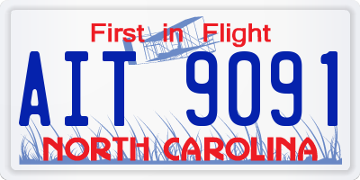 NC license plate AIT9091