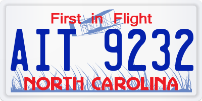NC license plate AIT9232