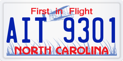 NC license plate AIT9301
