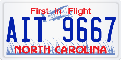 NC license plate AIT9667
