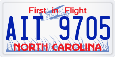 NC license plate AIT9705