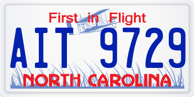 NC license plate AIT9729