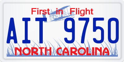 NC license plate AIT9750