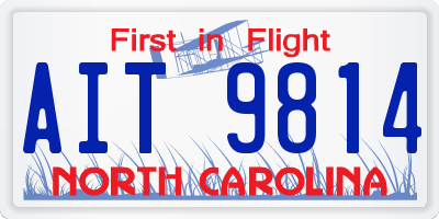 NC license plate AIT9814