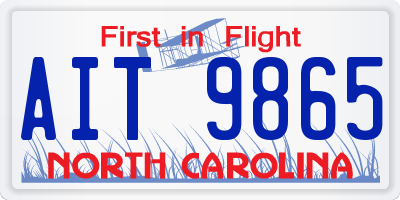 NC license plate AIT9865