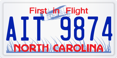 NC license plate AIT9874