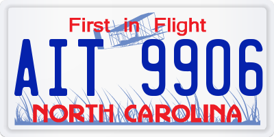 NC license plate AIT9906