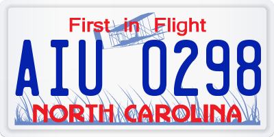 NC license plate AIU0298