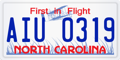 NC license plate AIU0319