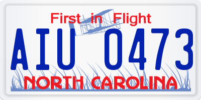 NC license plate AIU0473