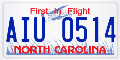 NC license plate AIU0514