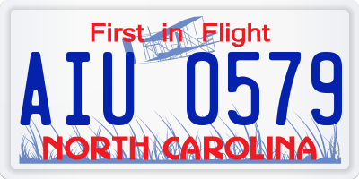 NC license plate AIU0579