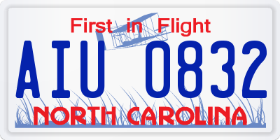NC license plate AIU0832