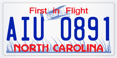 NC license plate AIU0891