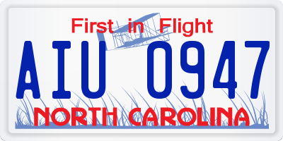 NC license plate AIU0947