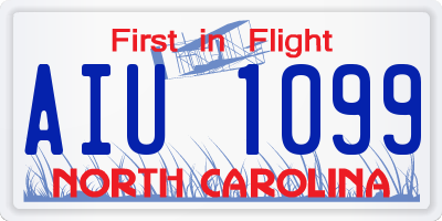 NC license plate AIU1099