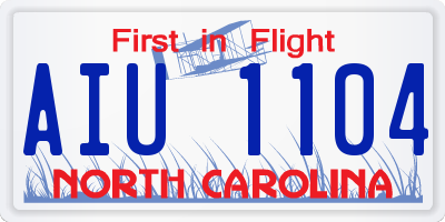 NC license plate AIU1104