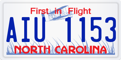 NC license plate AIU1153