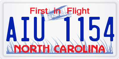 NC license plate AIU1154