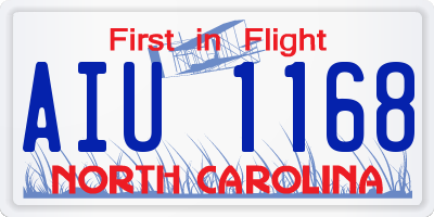 NC license plate AIU1168