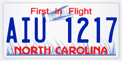 NC license plate AIU1217