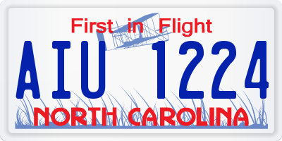 NC license plate AIU1224
