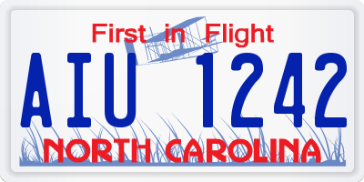 NC license plate AIU1242