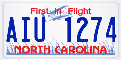 NC license plate AIU1274