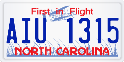NC license plate AIU1315