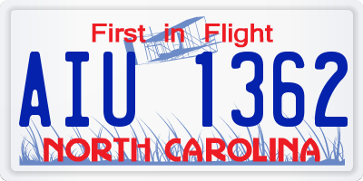 NC license plate AIU1362