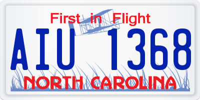 NC license plate AIU1368