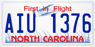 NC license plate AIU1376