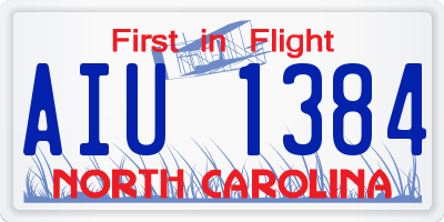 NC license plate AIU1384