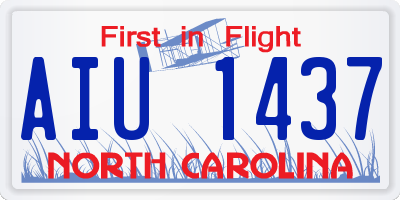 NC license plate AIU1437