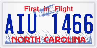 NC license plate AIU1466