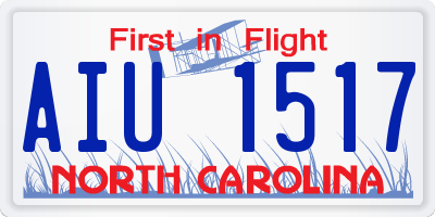 NC license plate AIU1517