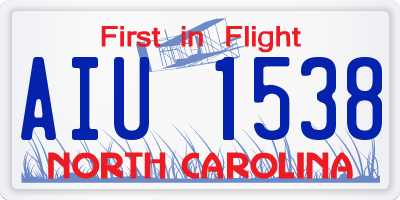 NC license plate AIU1538