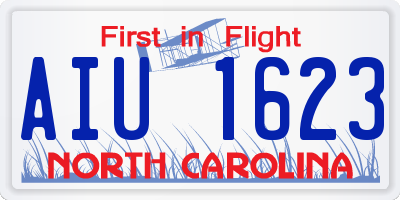 NC license plate AIU1623