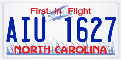 NC license plate AIU1627